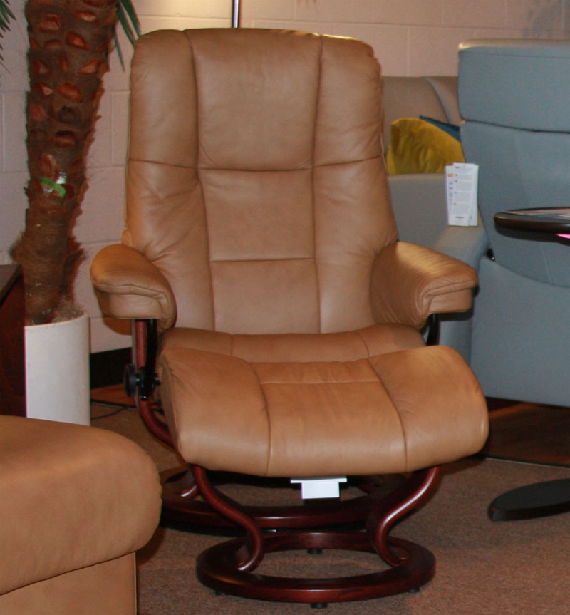 Stressless Paloma Taupe Leather Color Recliner Chair and Ottoman from Ekornes