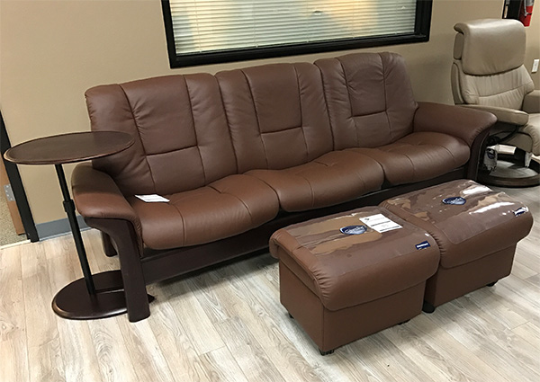 Stressless Buckingham Low Back Sofa in Paloma Chocolate Leather