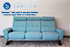 Stressless YOU Julia Sofa, Loveseat and Ottoman Karma Aqua Fabric Set