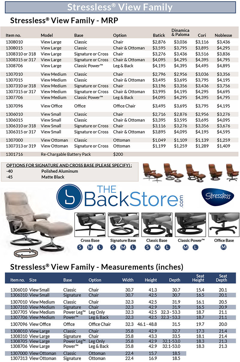 Stressless View Leather Recliner Chair and Ottoman by Ekornes