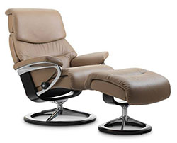 Stressless Capri Signature Base Chair Recliner and Ottoman