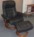 Stressless Royal Medium Recliner and Ottoman - Paloma Black Leather by Ekornes